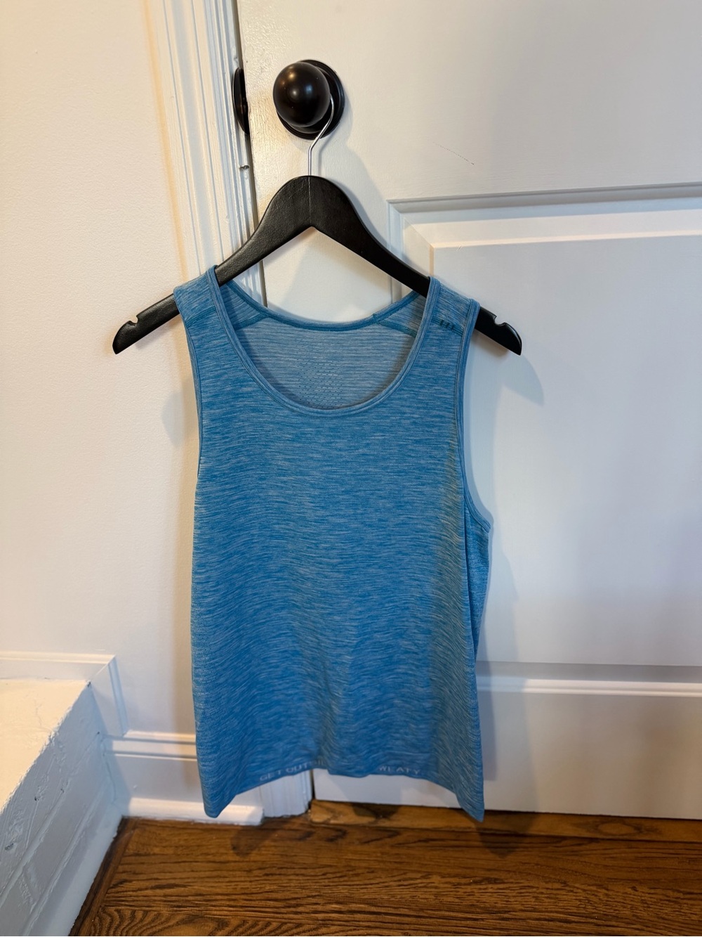lululemon athletica Men's Heathered Light Blue Tank Top